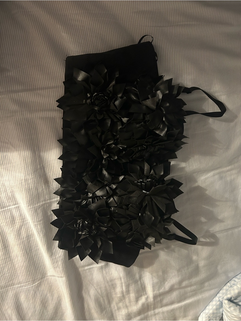 AKIRA Black Floral 3D Appliqué Mini Skirt